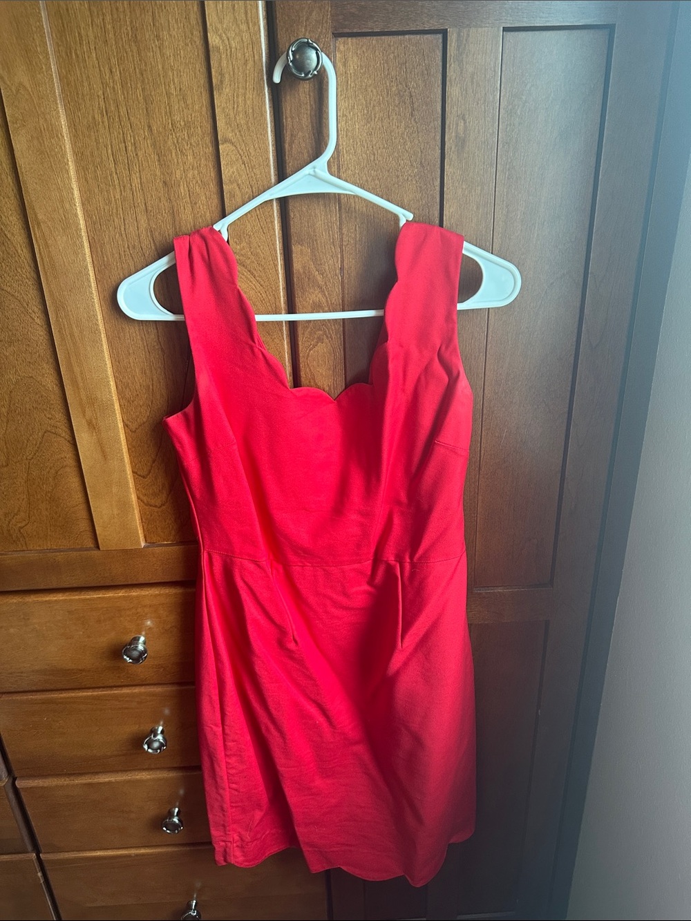Forever 21 Red Scalloped-Neck Mini Dress